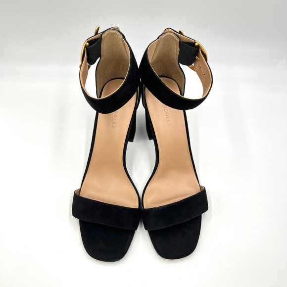 Aerosoles Womens Size 10 Landon Black Suede Leather Block Heels Sandals Shoes - Picture 3 of 13